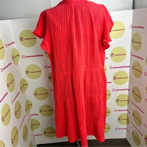 Style & Co Cotton Gauze Tie-Neck Tiered Dress - Picture 5 of 6